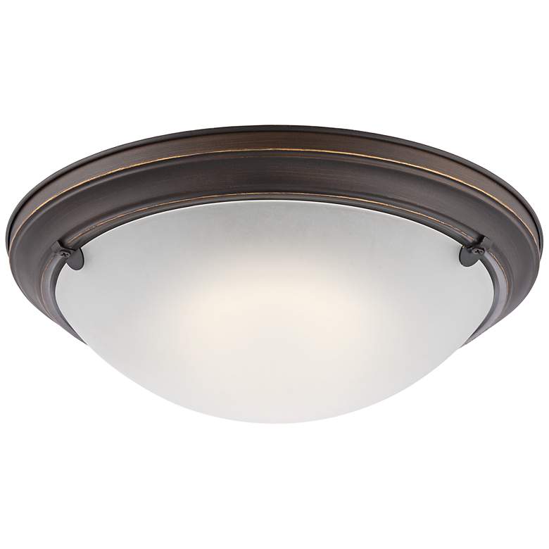 Image 1 Possini Euro Design Bronze 13 inch Wide LED Ceiling Light