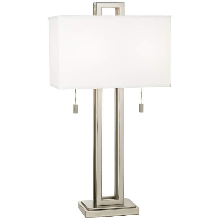 Possini Euro Design Brushed Nickel Rectangle Table Lamp - #77738 | Lamps  Plus