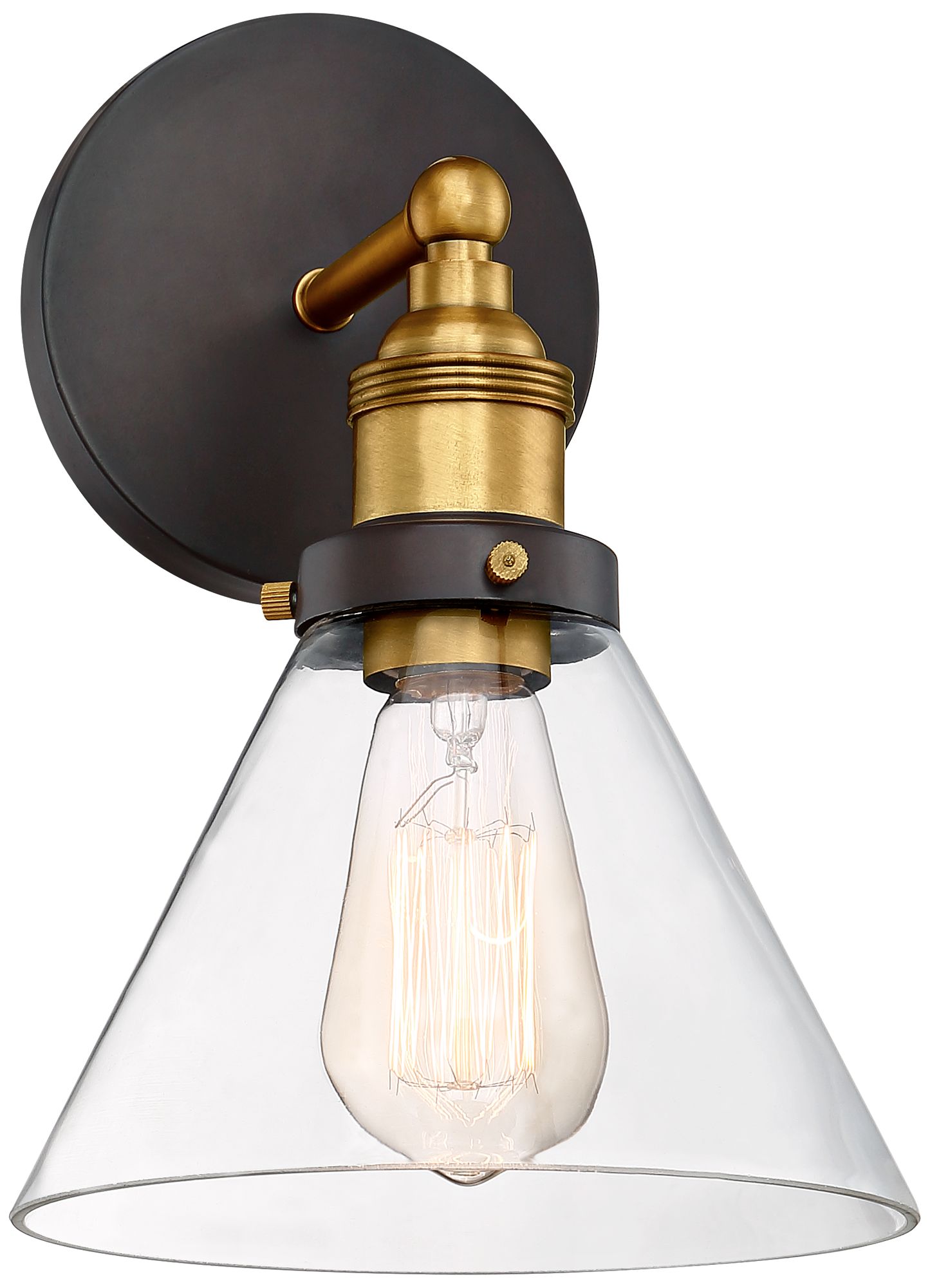Image 2 Possini Euro Design Burke 10 3/4"H Bronze and Warm Brass LED Sconce