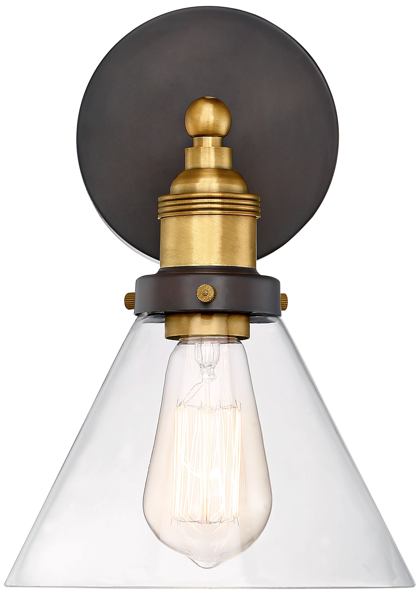 Image 4 Possini Euro Design Burke 10 3/4"H Bronze and Warm Brass LED Sconce more views