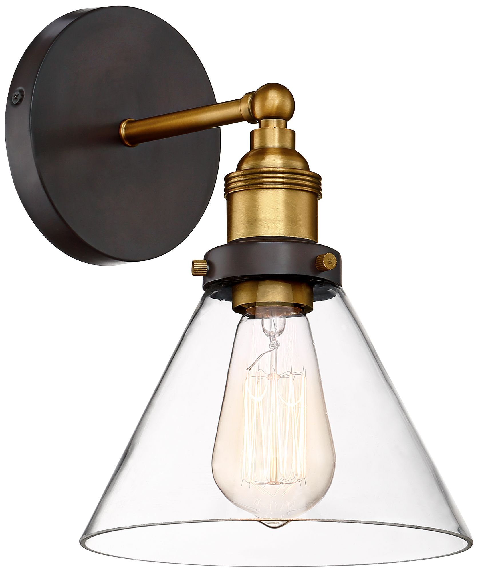 Image 5 Possini Euro Design Burke 10 3/4"H Bronze and Warm Brass LED Sconce more views