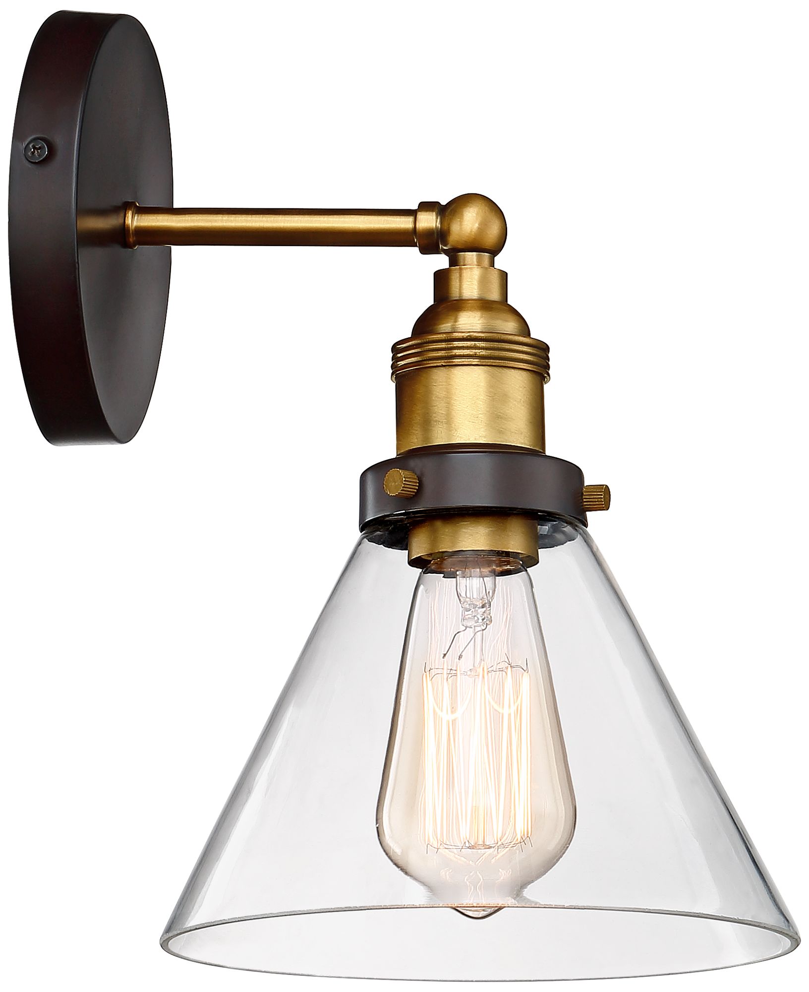 Image 6 Possini Euro Design Burke 10 3/4"H Bronze and Warm Brass LED Sconce more views
