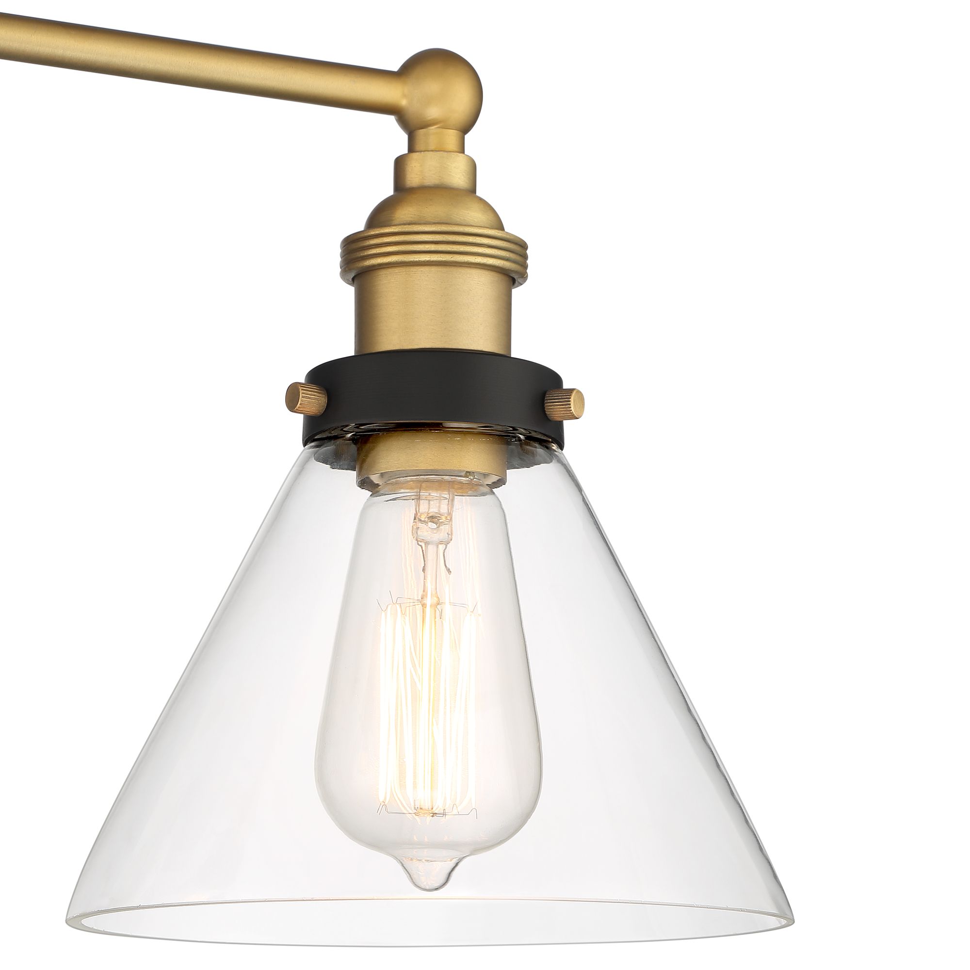 Image 4 Possini Euro Design Burke 28" Wide Black and Brass Bath Light more views