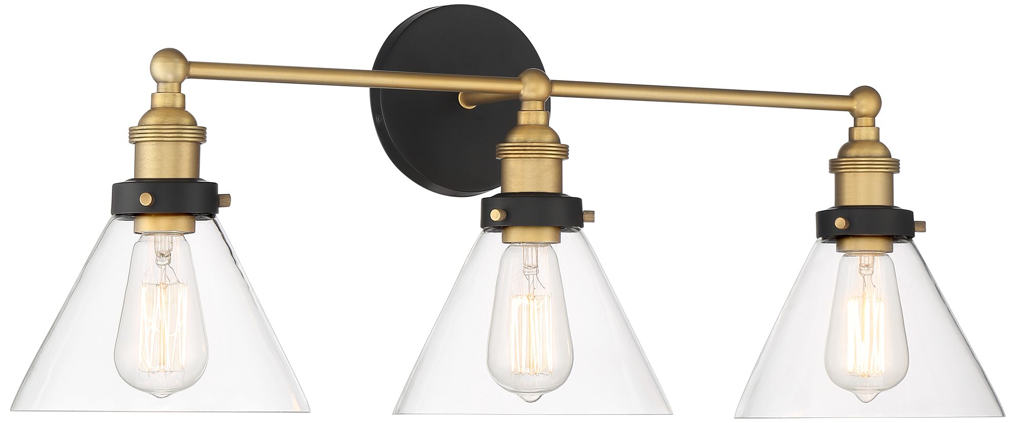 Image 5 Possini Euro Design Burke 28" Wide Black and Brass Bath Light more views