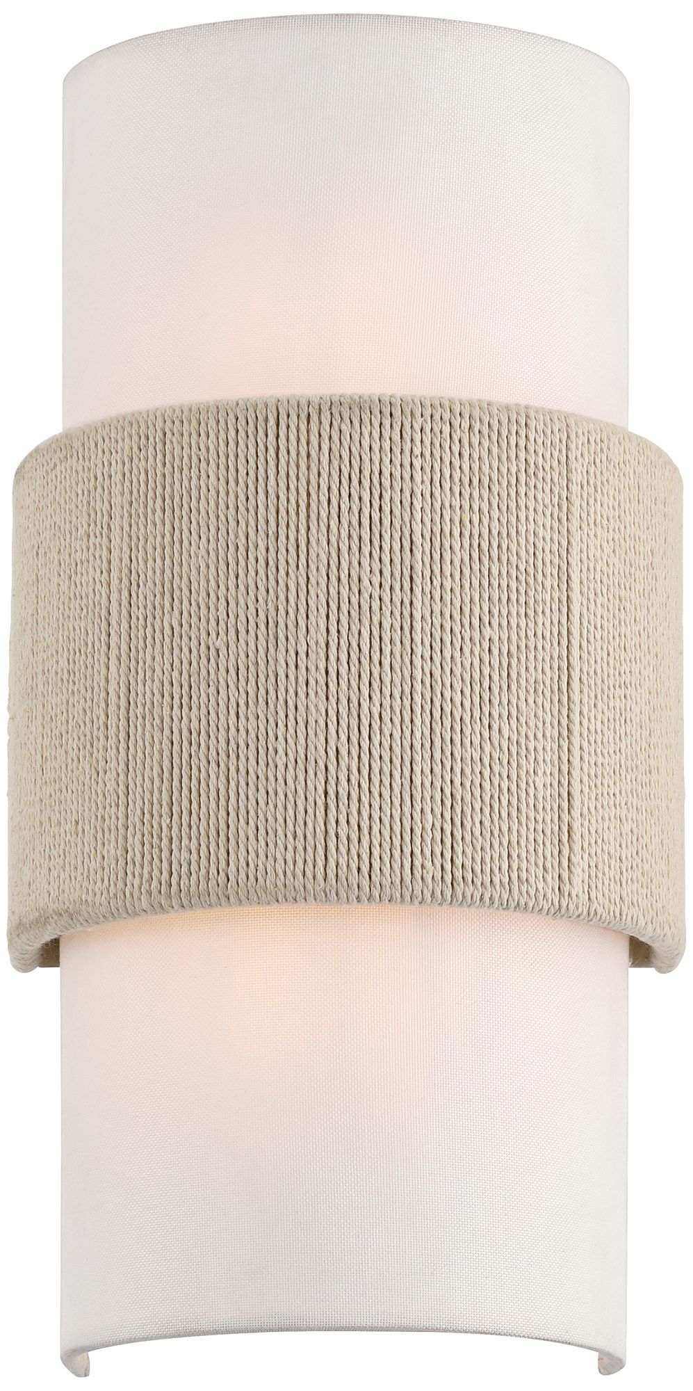 Image 3 Possini Euro Design Cabo 14 1/2" Linen and Rope 2-Light Wall Sconce