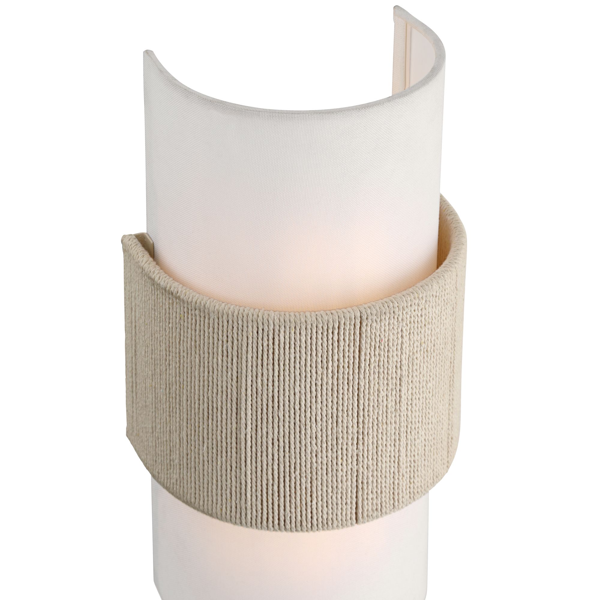 Image 4 Possini Euro Design Cabo 14 1/2" Linen and Rope 2-Light Wall Sconce more views