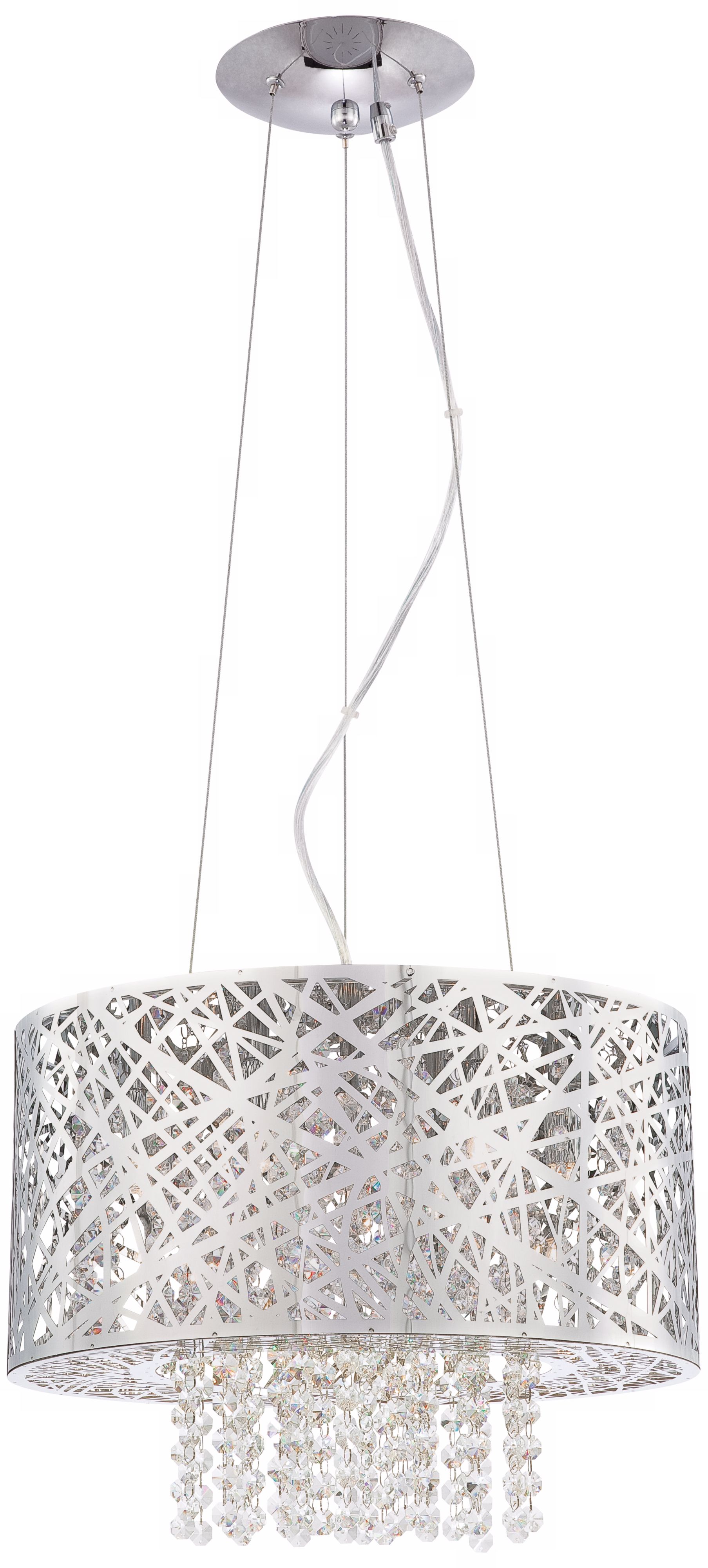 Possini Euro Design Chrome Nest with Crystal Pendant