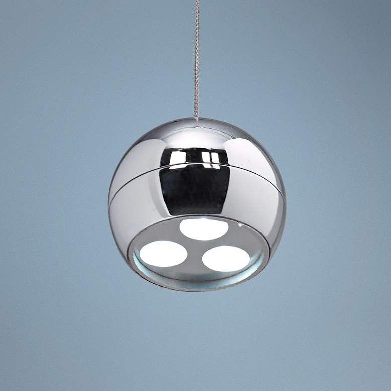 Image 1 Possini Euro Design Chrome Sphere LED Mini Pendant Light