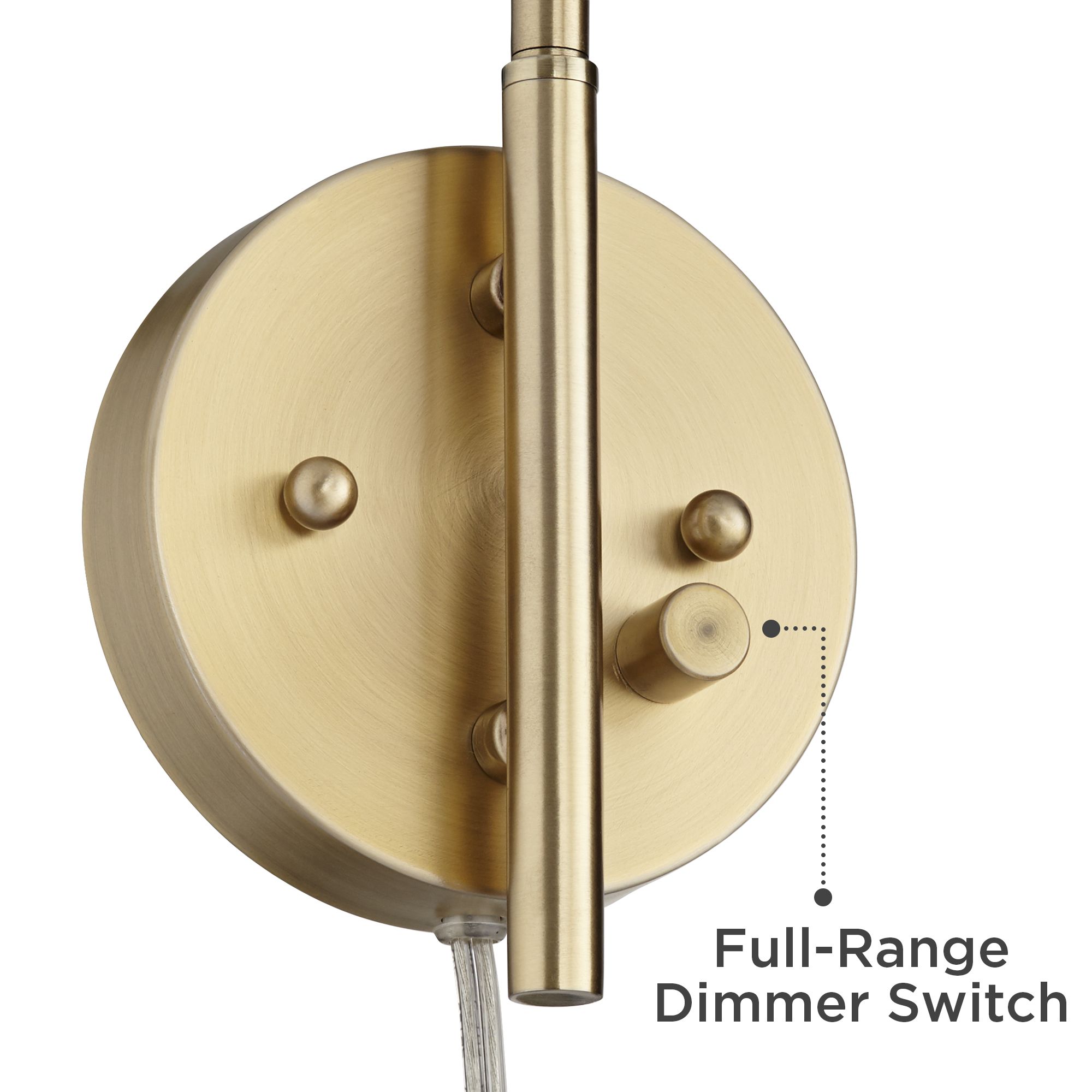 Image 3 Possini Euro Design Colborne Brass/Bronze Swing Arm Mod. Plug-In Wall Lamp more views