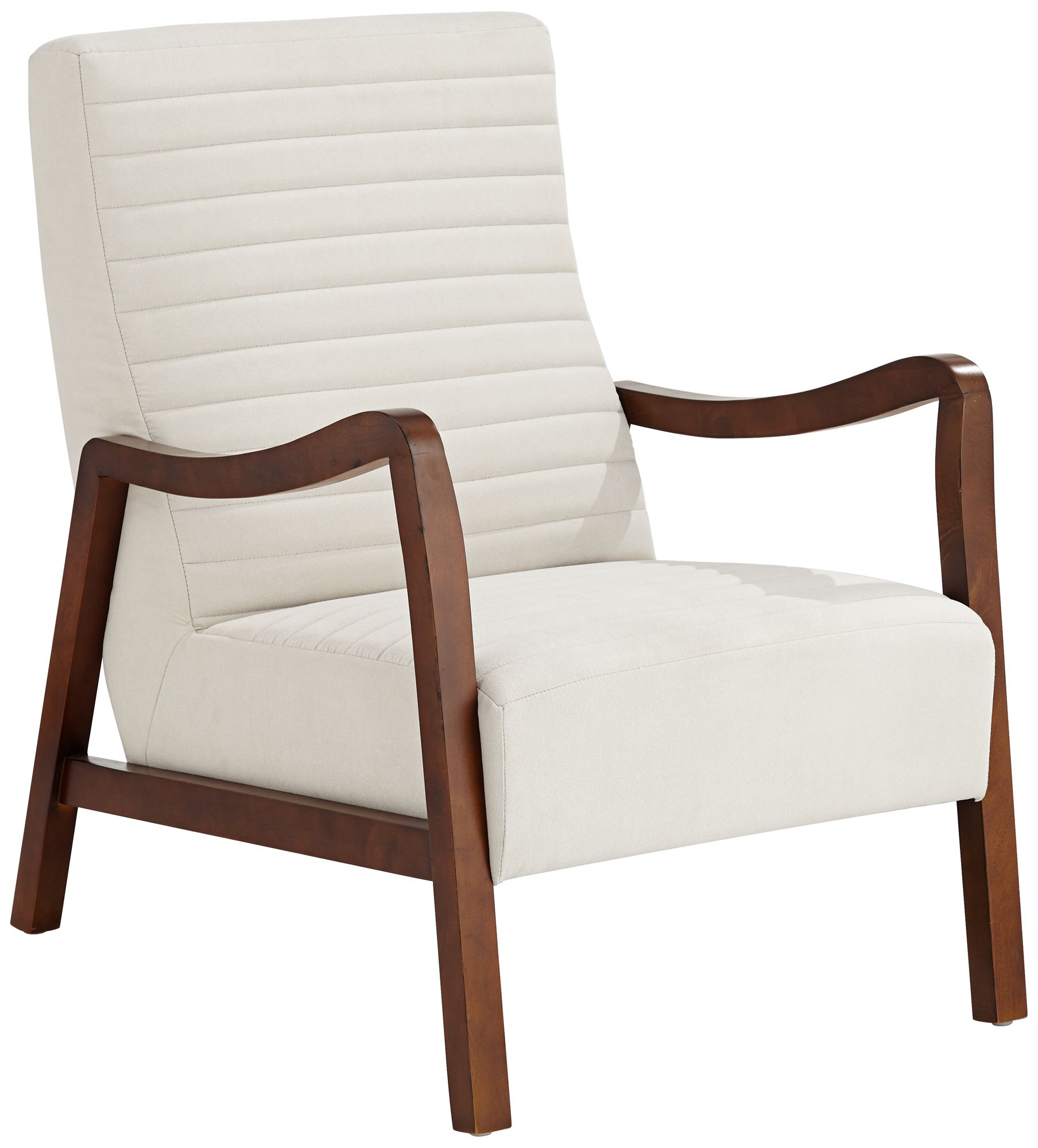 Image 2 Possini Euro Design Columbe Soft Cream Fabric Modern Lounge Arm Chair