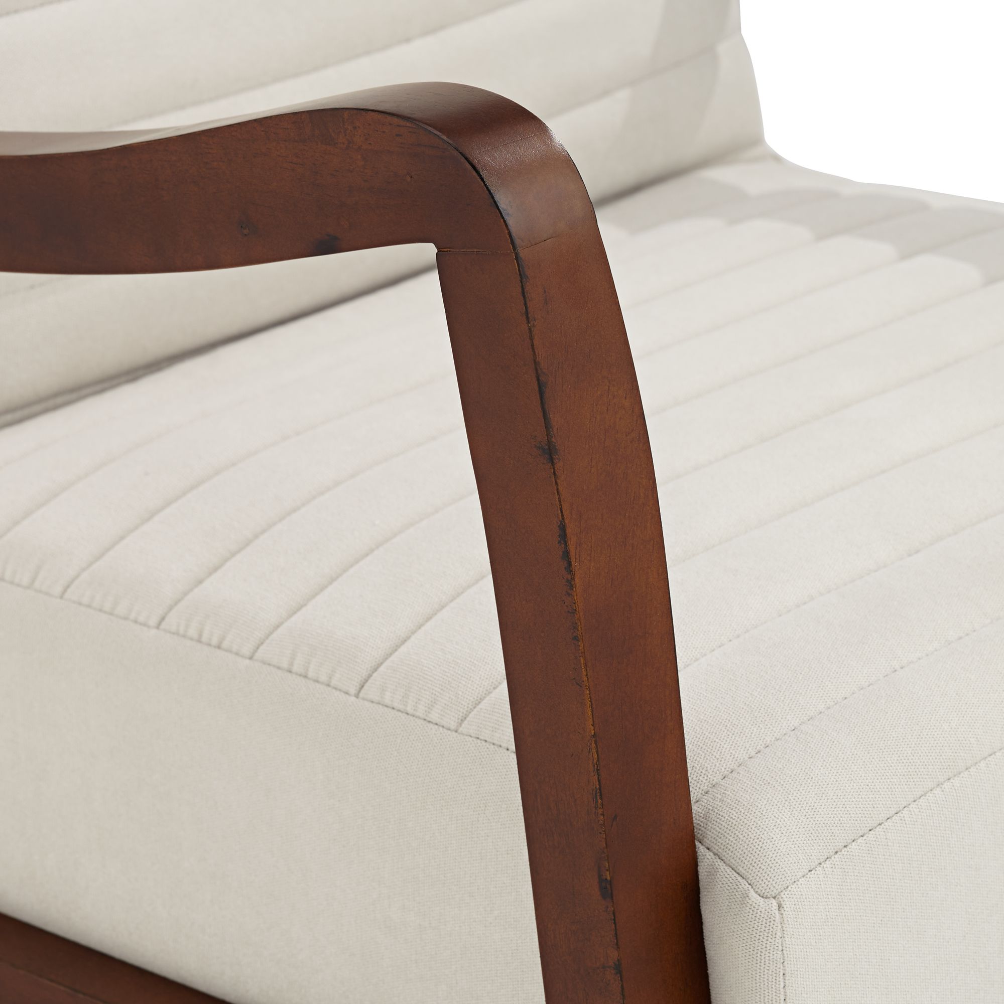 Image 5 Possini Euro Design Columbe Soft Cream Fabric Modern Lounge Arm Chair more views