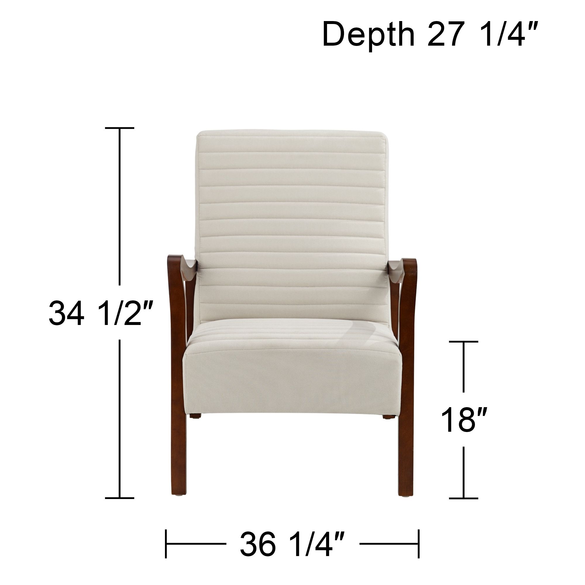 Possini Euro Design Columbe Soft Cream Fabric Modern Lounge Arm Chair
