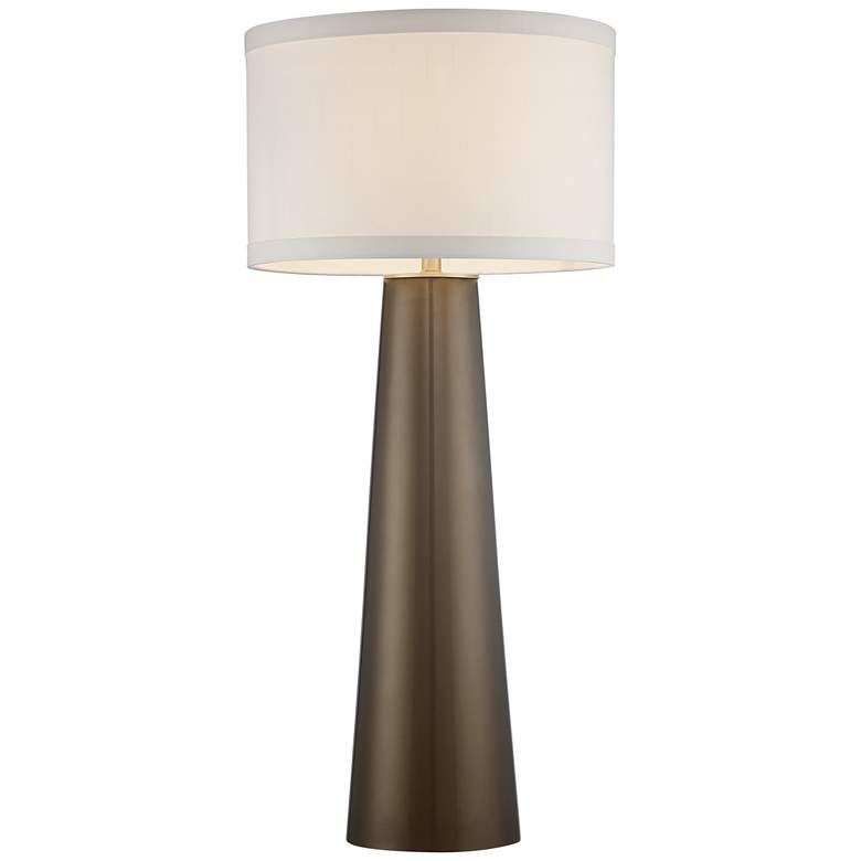 Image 7 Possini Euro Design Column 36" High Dark Gold Tall Glass Table Lamp more views