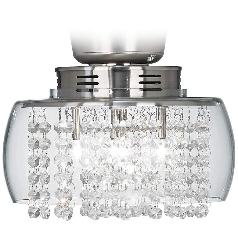 Image 1 Possini Euro Design Crystal 11 inch Round Ceiling Fan Light Kit