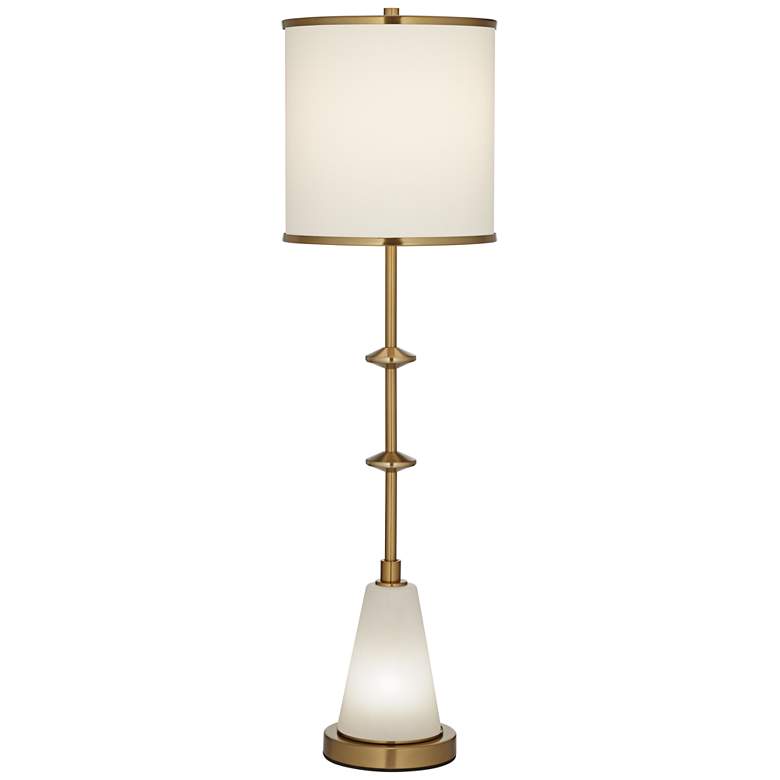 Image 2 Possini Euro Design Dane 36 inch Gold Buffet Table Lamp with Night Light