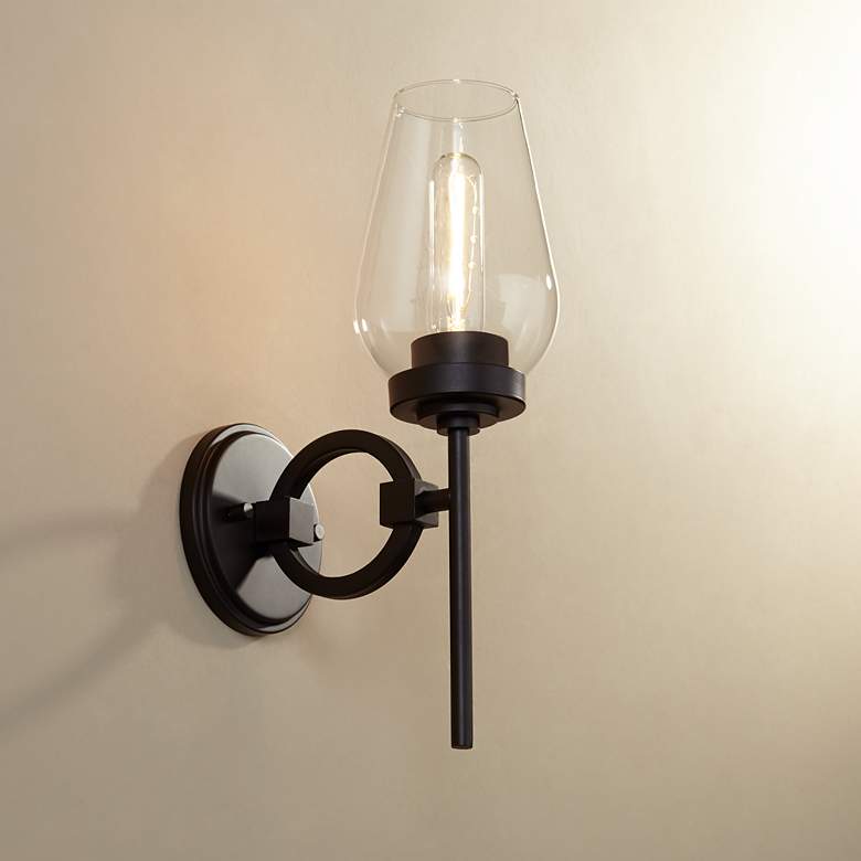 Image 1 Possini Euro Design Declan 15" High Bronze Wall Sconce