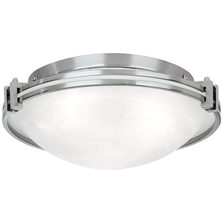 Image 2 Possini Euro Design Deco 16 3/4 inch Wide Brushed Nickel Ceiling Fixture