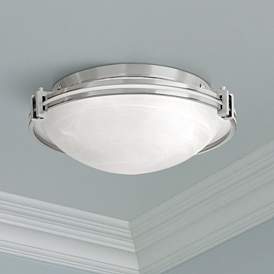 Image1 of Possini Euro Design Deco 16 3/4" Wide Brushed Nickel Ceiling Fixture