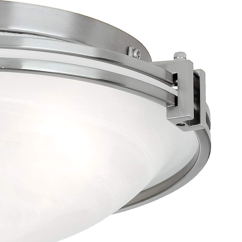 Image 3 Possini Euro Design Deco 16 3/4" Wide Brushed Nickel Ceiling Fixture more views