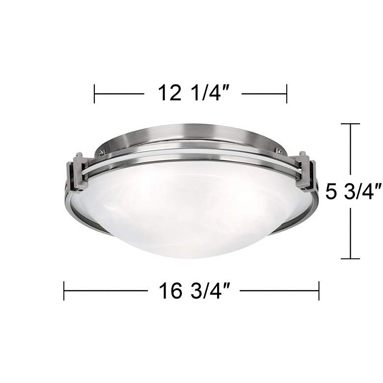 Image 7 Possini Euro Design Deco 16 3/4 inch Wide Brushed Nickel Ceiling Fixture more views
