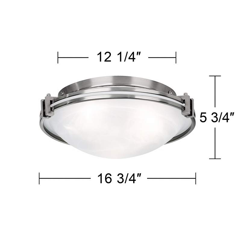 Image 7 Possini Euro Design Deco 16 3/4" Wide Brushed Nickel Ceiling Fixture more views