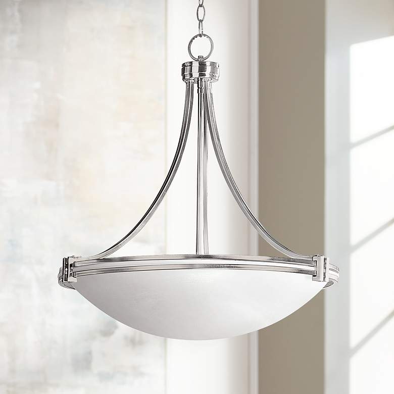 Image 2 Possini Euro Design Deco Nickel 24 1/4 inch Wide Pendant Light