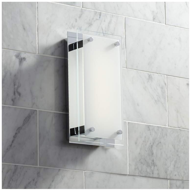 Image 1 Possini Euro Design DeWitt 12" High Chrome LED Wall Sconce