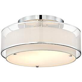 Image2 of Possini Euro Design Double Organza 16" Wide Ceiling Light