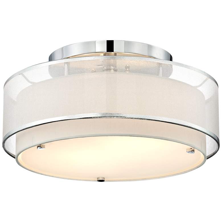 Possini Euro Design Double Organza 16&quot; Wide Ceiling Light