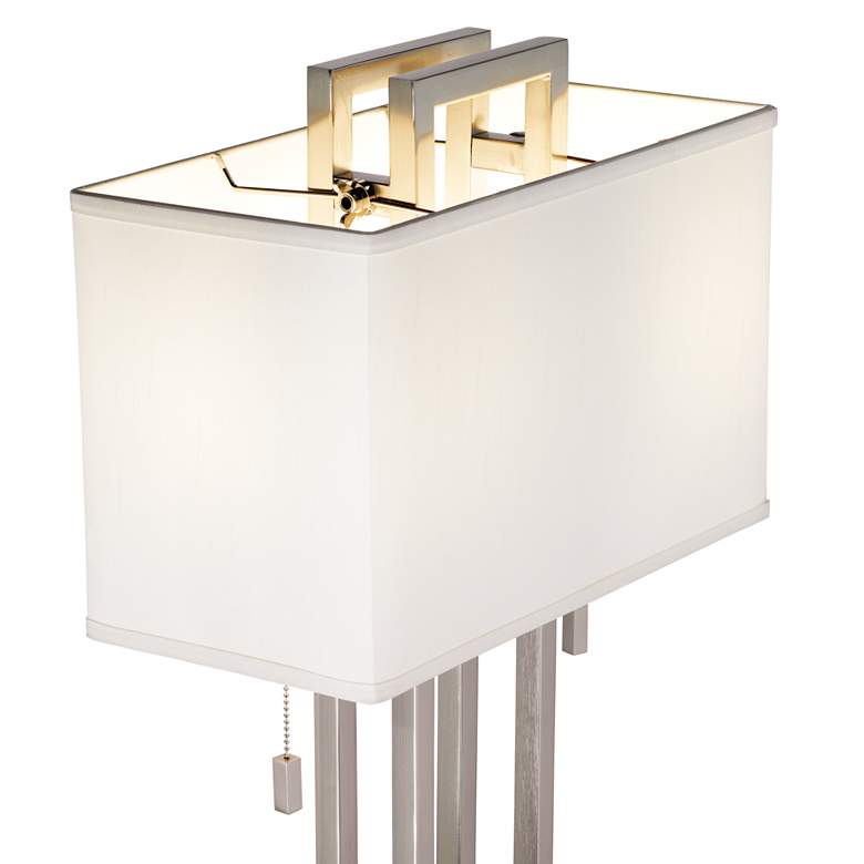 Image 4 Possini Euro Design Double Tier 62 inch Modern Brushed Nickel Floor Lamp more views