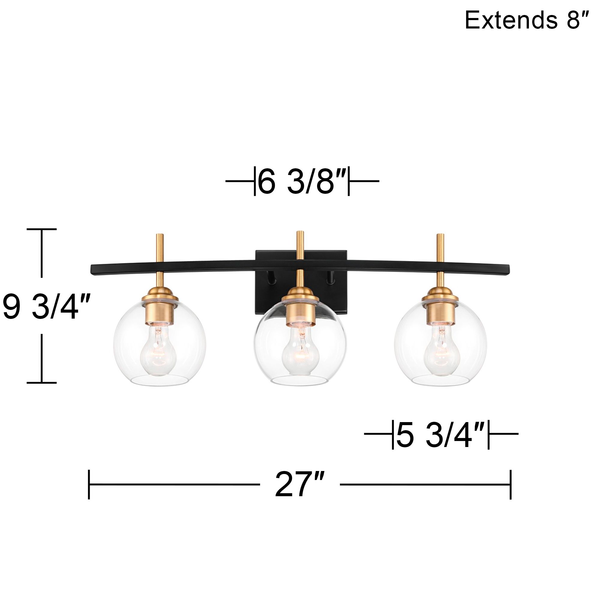 Watch A Video About the Duka 3 Light Black and Gold Bath Light