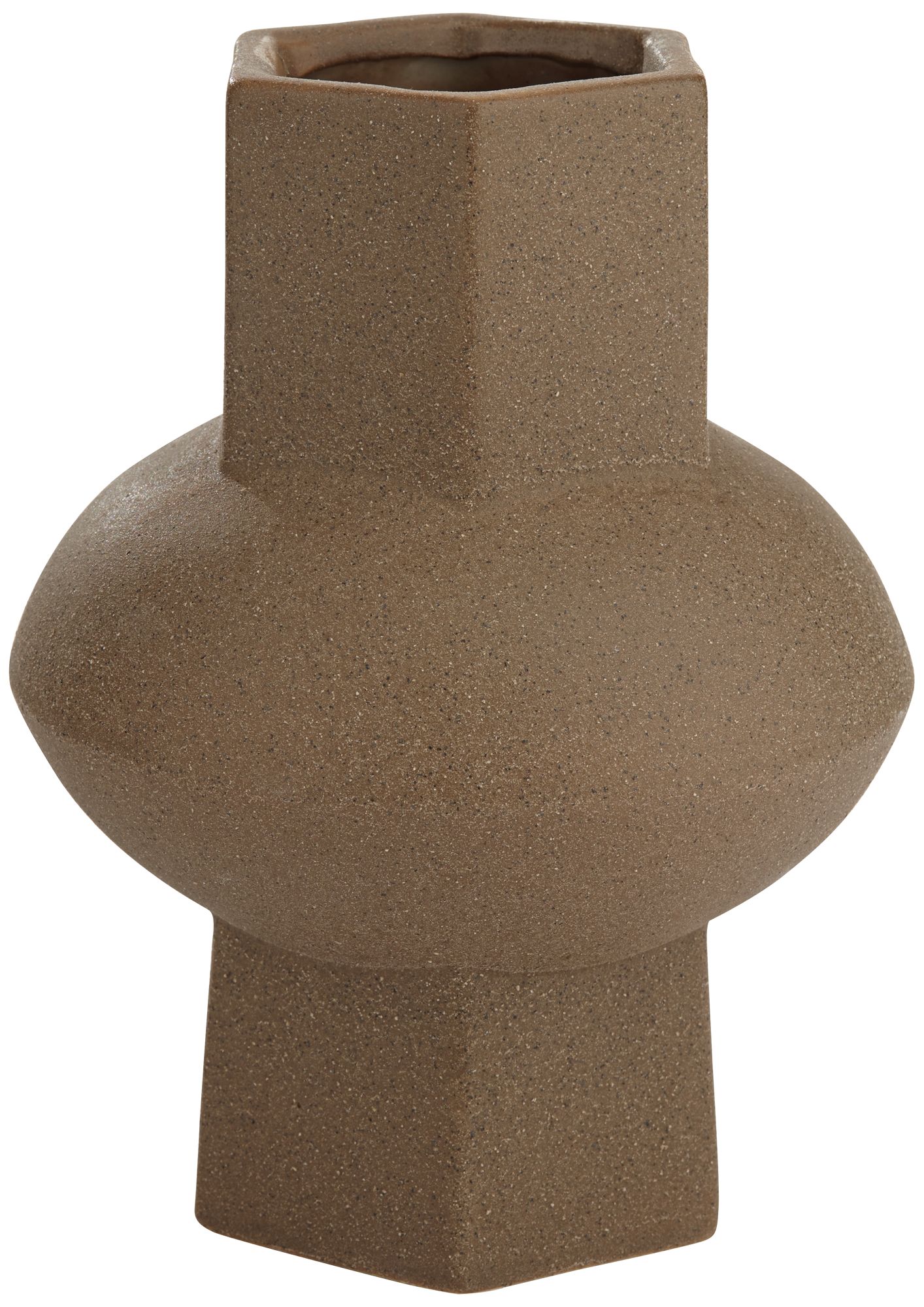 Image 6 Possini Euro Design Emery 7 3/4"H Brown Modern Ceramic Hexagonal Vase more views