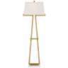 Possini Euro Design Erin Warm Gold Modern Floor Lamp with Marble Base