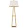 Possini Euro Design Erin Warm Gold Modern Floor Lamp with Marble Base