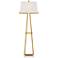 Possini Euro Design Erin Warm Gold Modern Floor Lamp with Marble Base