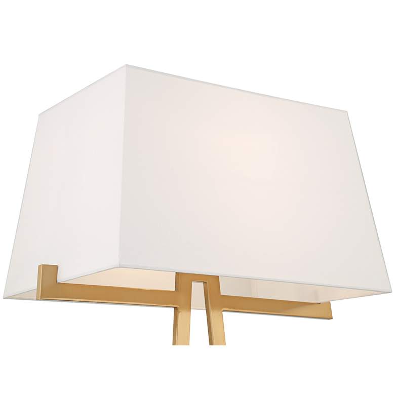 Image 3 Possini Euro Design Erin Warm Gold Modern Floor Lamp with Marble Base more views