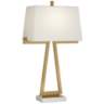 Possini Euro Design Erin Warm Gold Modern Table Lamp with Marble Base