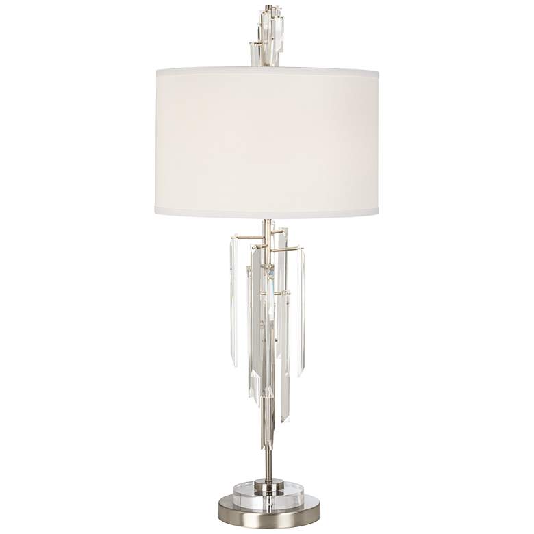 Image 1 Possini Euro Design Eva Crystal Waterfall Table Lamp
