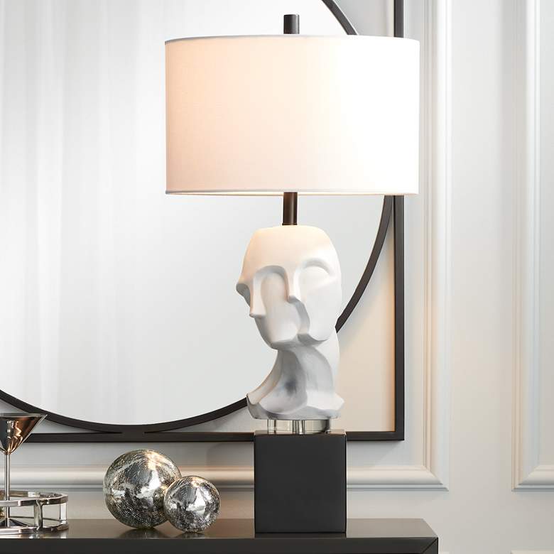 Image 2 Possini Euro Design Faces Statue Modern Table Lamp