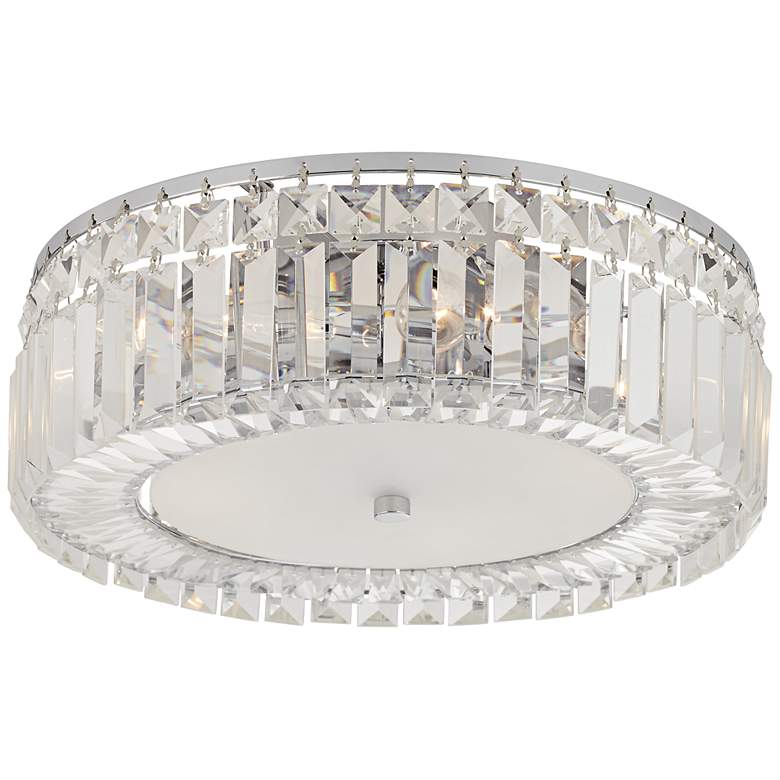 Image 1 Possini Euro Design Finley 14 inch Wide Crystal Ceiling Light