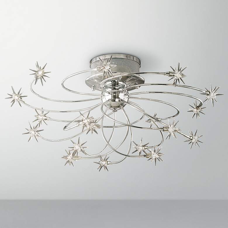 Image 1 Possini Euro Design Galaxy Chrome 28 1/4" Wide Ceiling Light