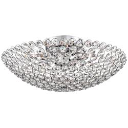 Possini Euro Design Geneva 16&quot; Wide Crystal Ceiling Light