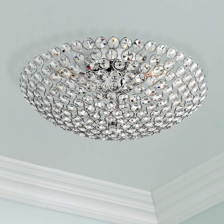 Image 1 Possini Euro Design Geneva 16" Wide Crystal Ceiling Light