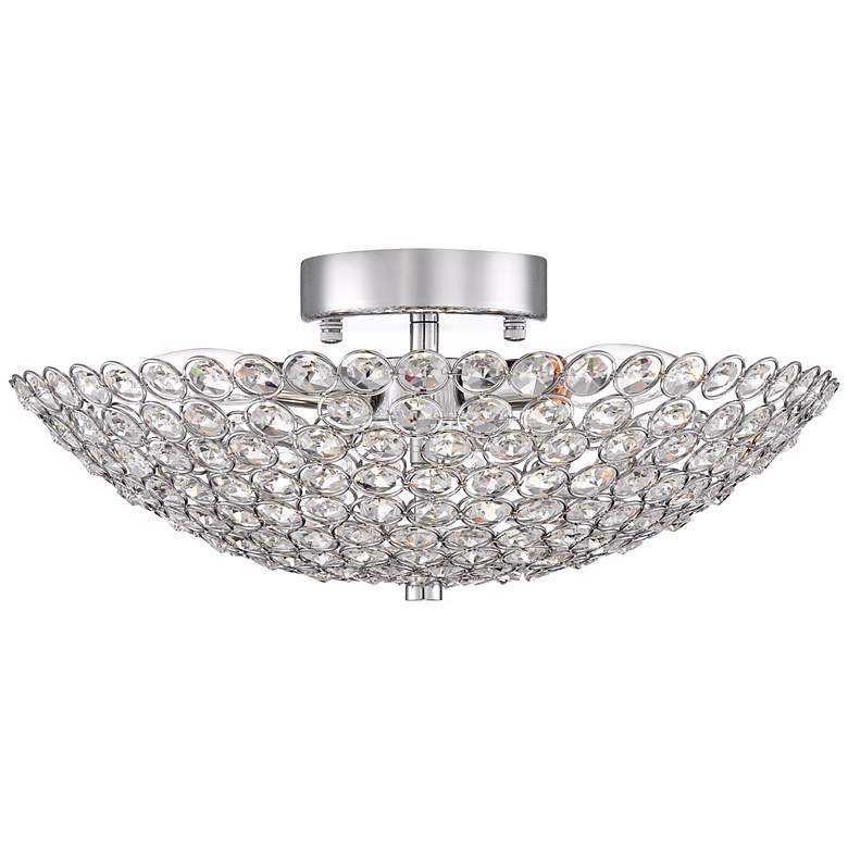 Possini Euro Design Geneva 16&quot; Wide Crystal Ceiling Light more views