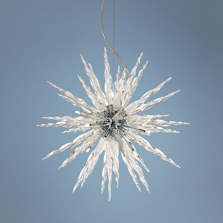 Image 1 Possini Euro Design Glass Icicle Pendant Light