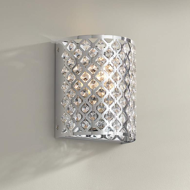 Image 1 Possini Euro Design Glitz 8 1/2 inch High Pocket Wall Sconce