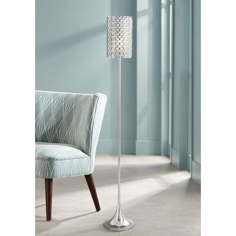 Image 1 Possini Euro Design Glitz Modern Crystal and Chrome Floor Lamp