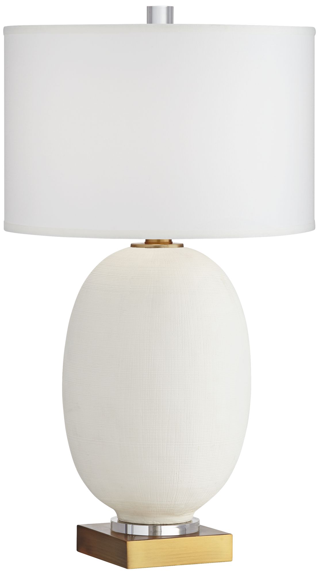 Possini Euro Design Hilo 30 1/2" Warm Gold and White Oval Table Lamp