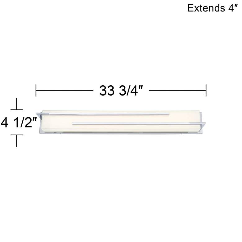 Image 7 Possini Euro Design Jada 33 3/4" Wide Chrome LED Bath Light more views