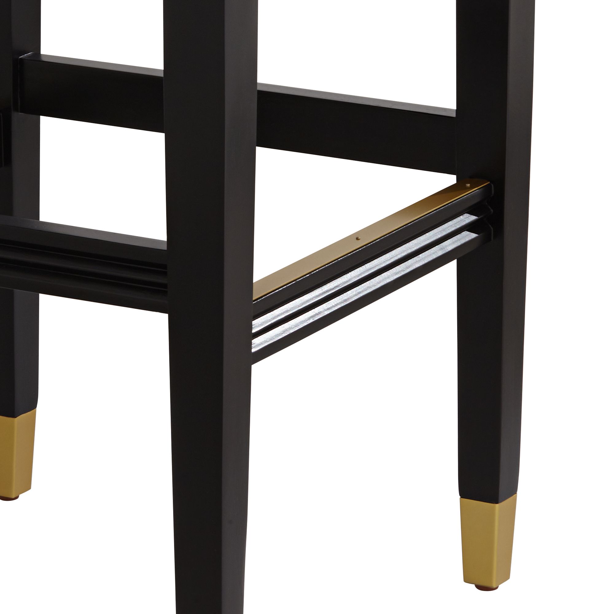 Image 5 Possini Euro Design Jaxon 31 1/4" High Black Faux Leather Barstool more views